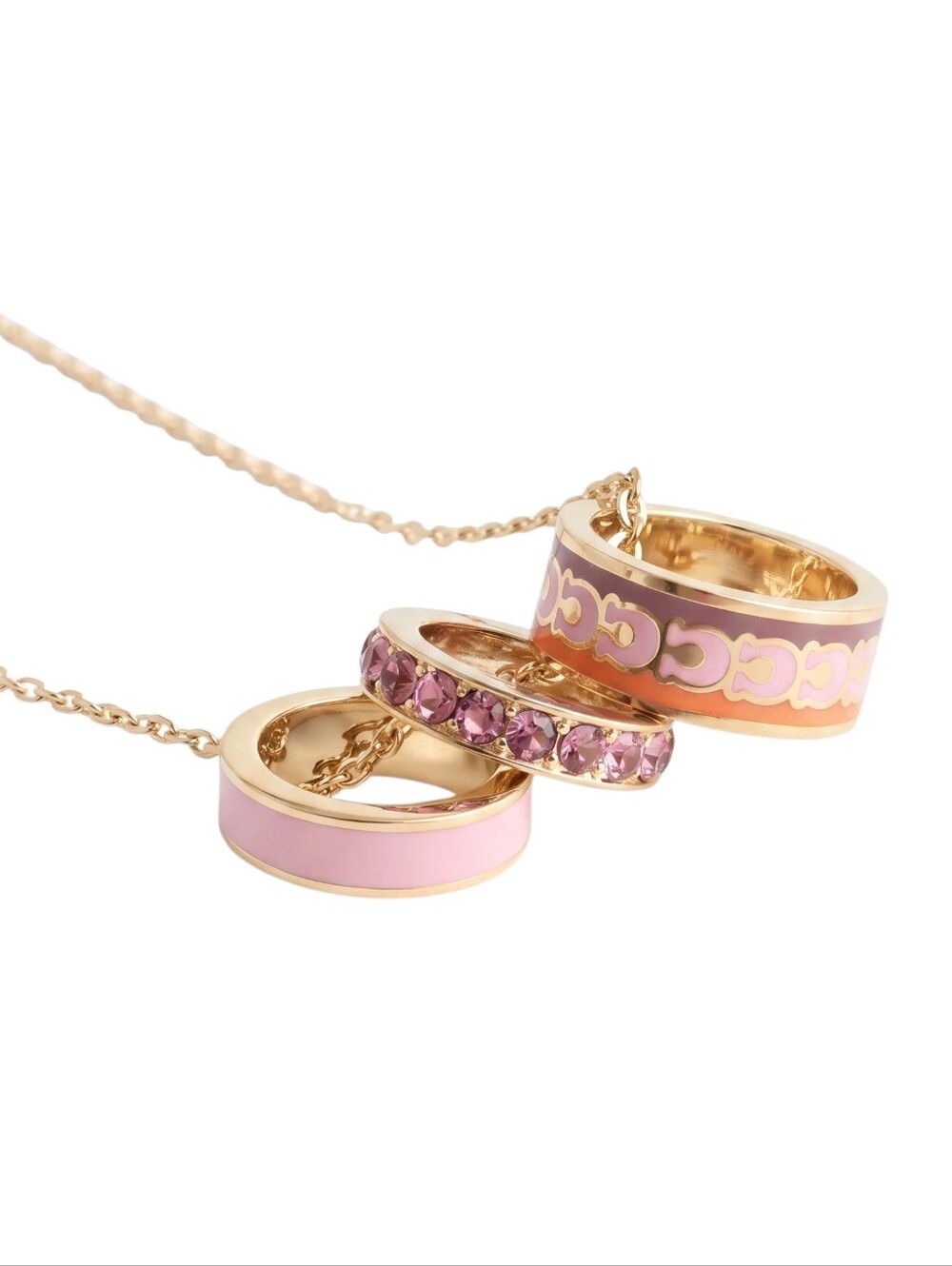 Coach Signature Enamel Necklace - Pink